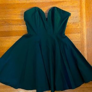 Nasty Gal forest green skater dress